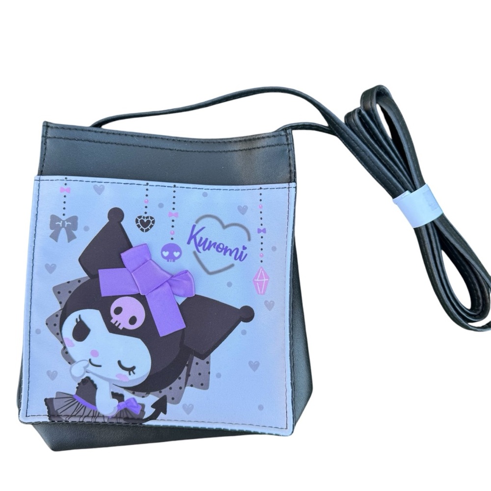 Sanrio Kuromi Kawaii Bow Black Mini Black Crossbody Bag Purse Japan